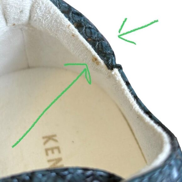 Kenneth Cole New York Kam Black & Blue Snake Embossed Tennis Shoes Sz 5.… - Picture 5 of 7